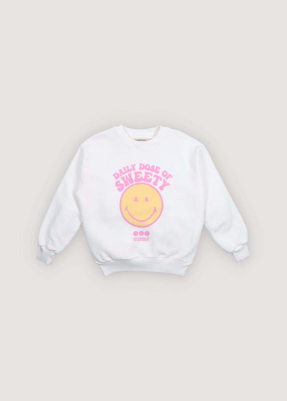 The New Society SmileyWorld Sweatshirt felpa bimba Pure Cloud