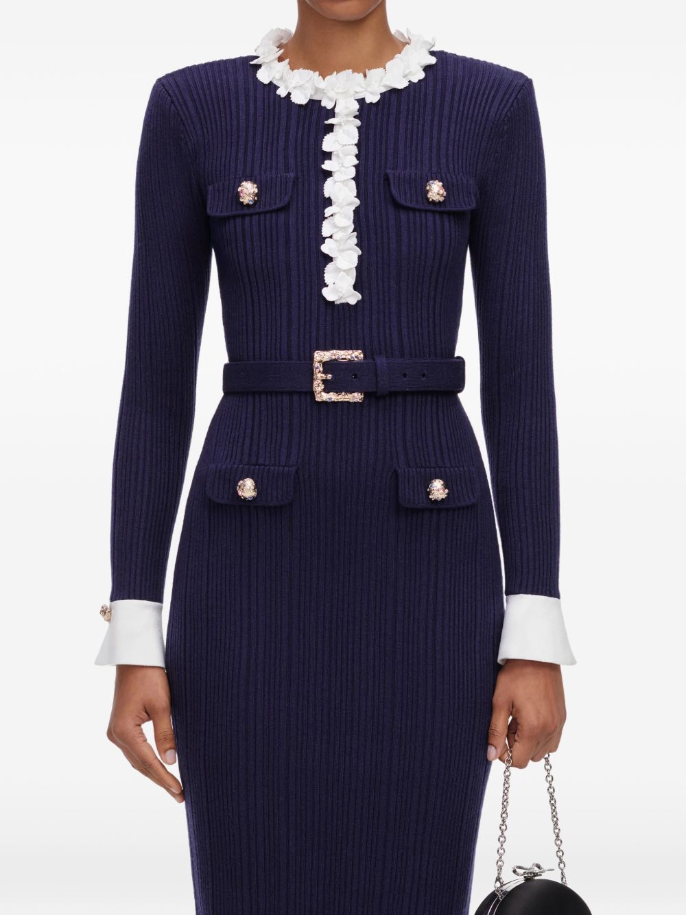 Self-Portrait AW26-101MNNAVY abito midi blu navy donna