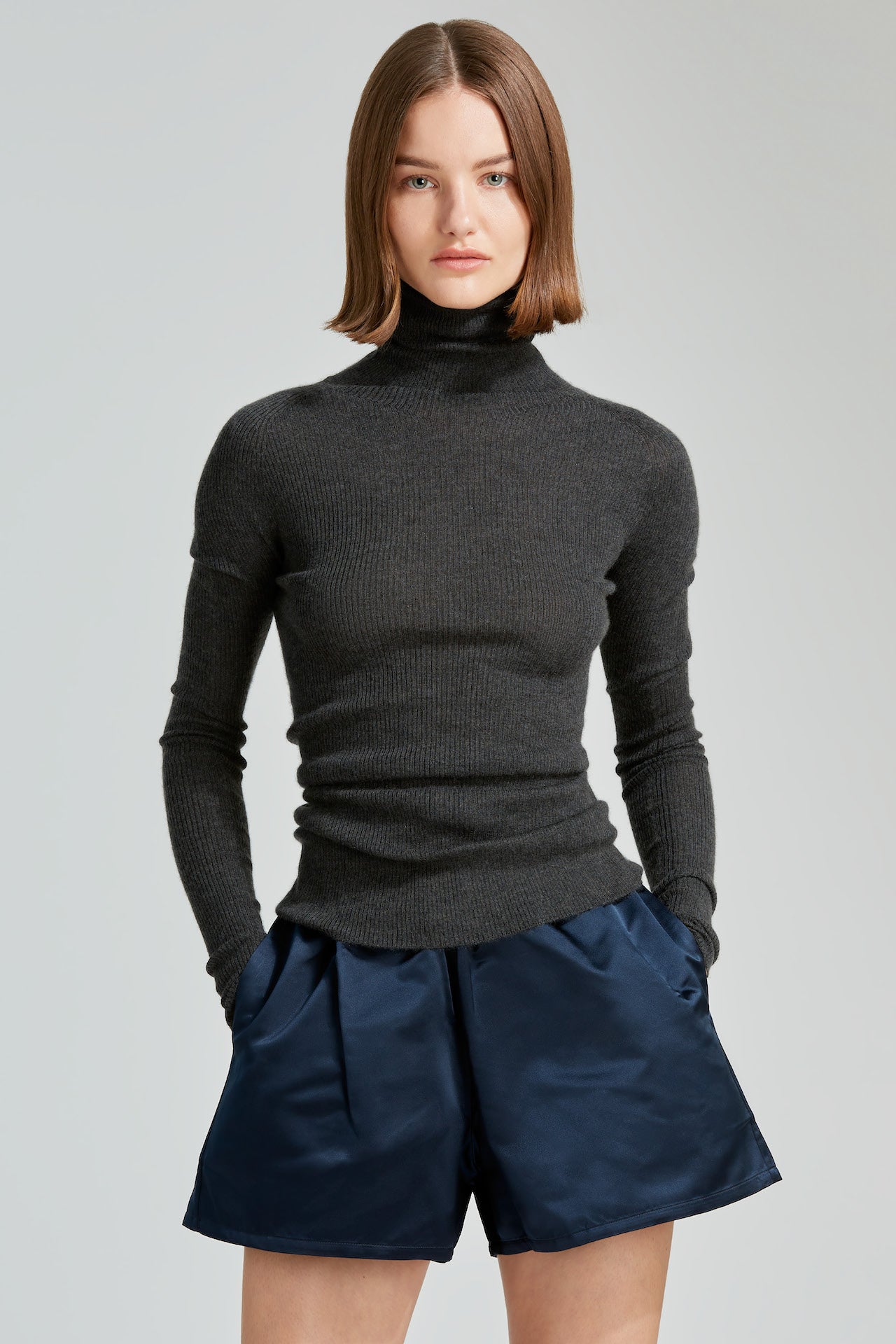 Sa Su Phi dolcevita a costine cashmere seta donna