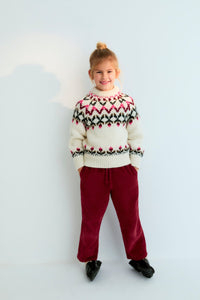 THE NEW SOCIETY Nicol pantaloni velluto Plum Fantasy cotone