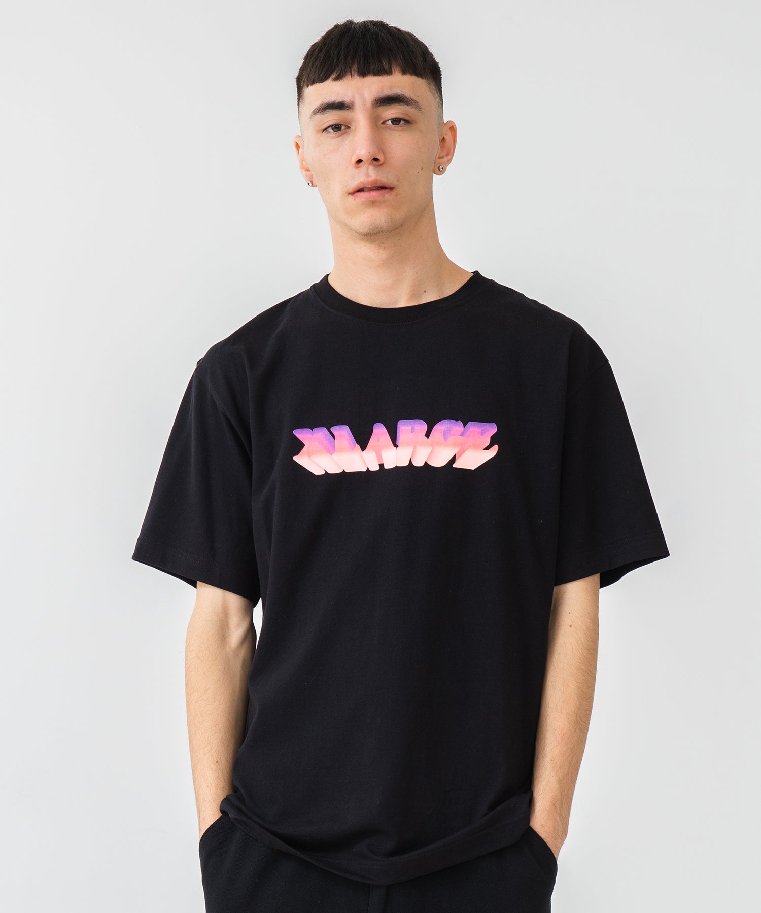 X-Large Gradation 3D Logo maglietta bianca cotone