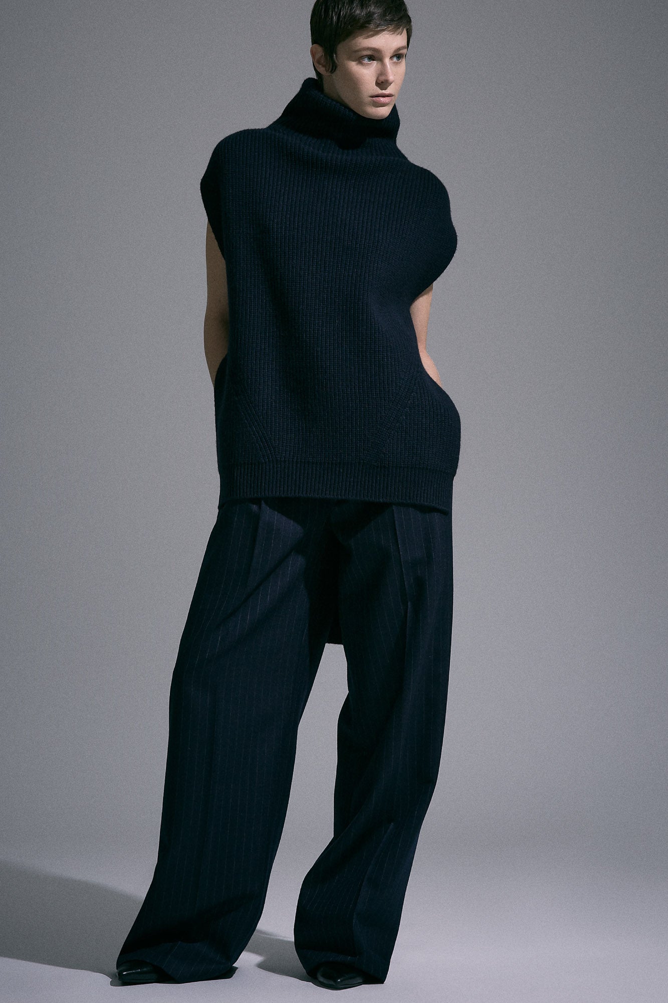 Sa Su Phi maglione smanicato blu in cashmere