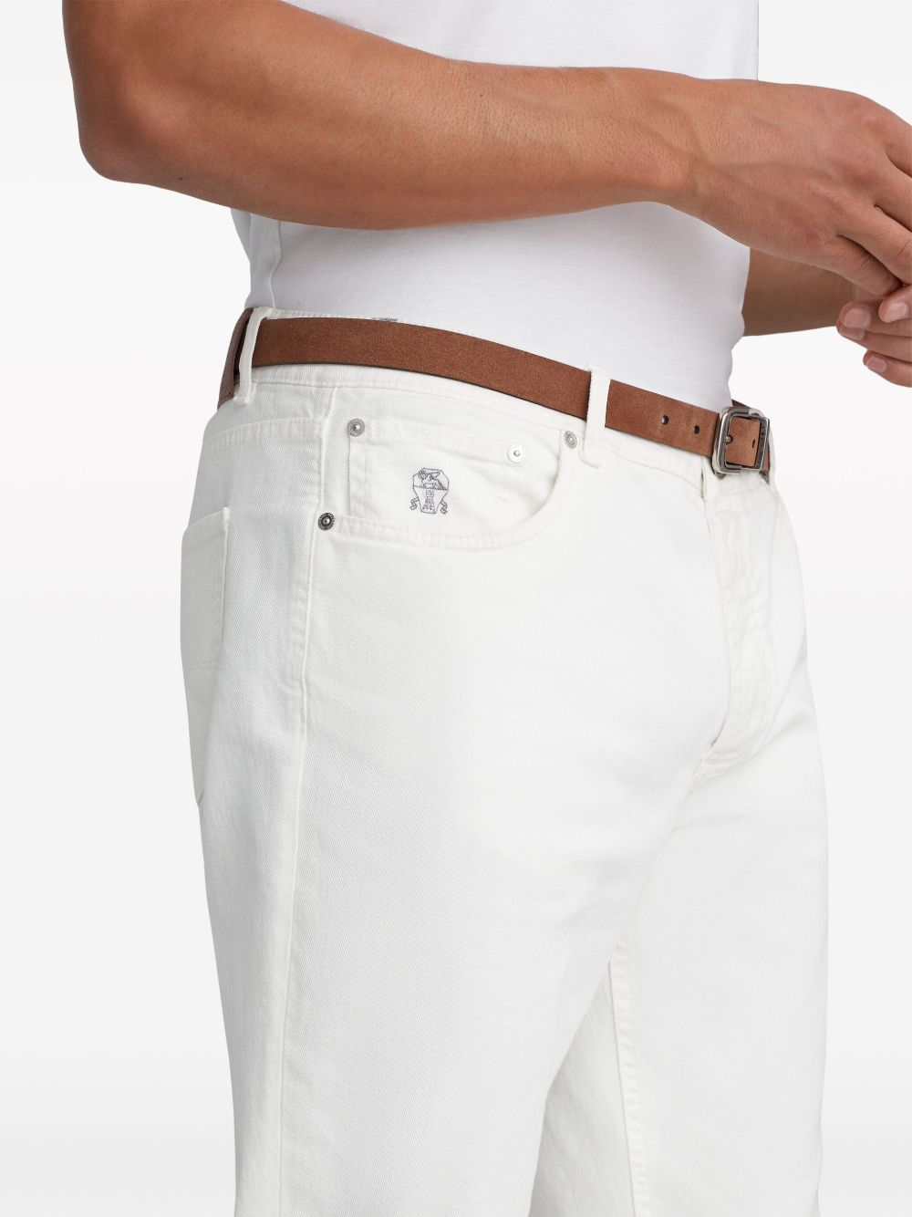Brunello Cucinelli M277PD3210 jeans bianco neve