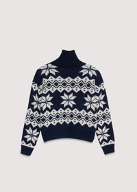 The New Society Neriana Maglione donna navy alpaca