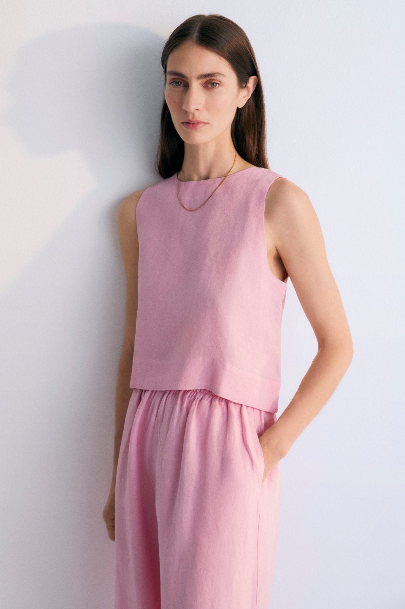 The New Society Hera top lino ibisco donna