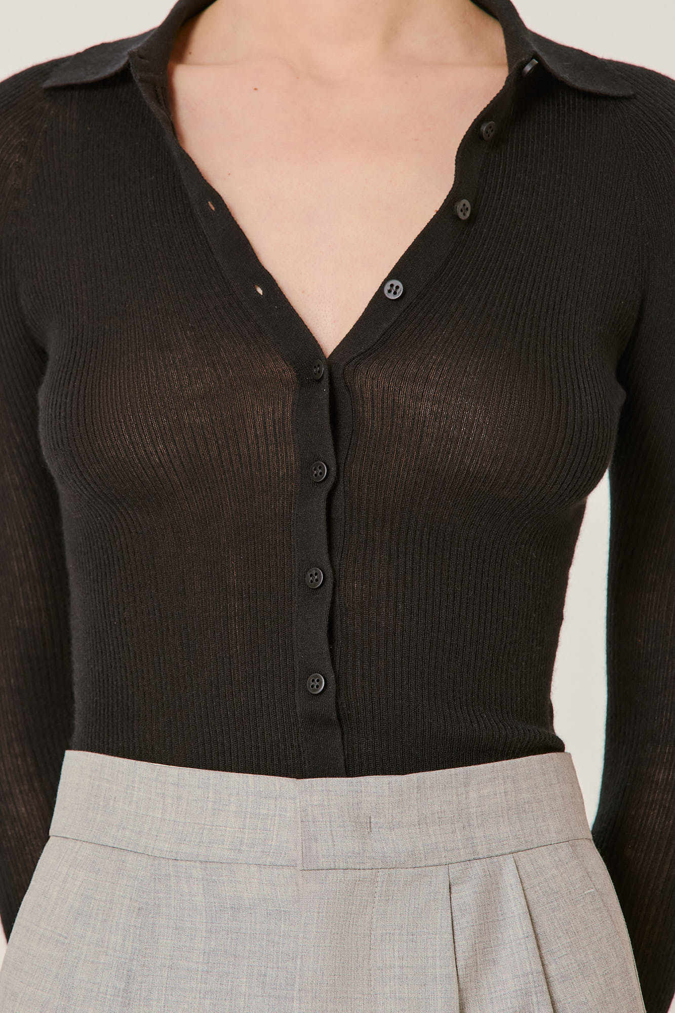 Sa Su Phi Polo cardigan donna coste cashmere seta