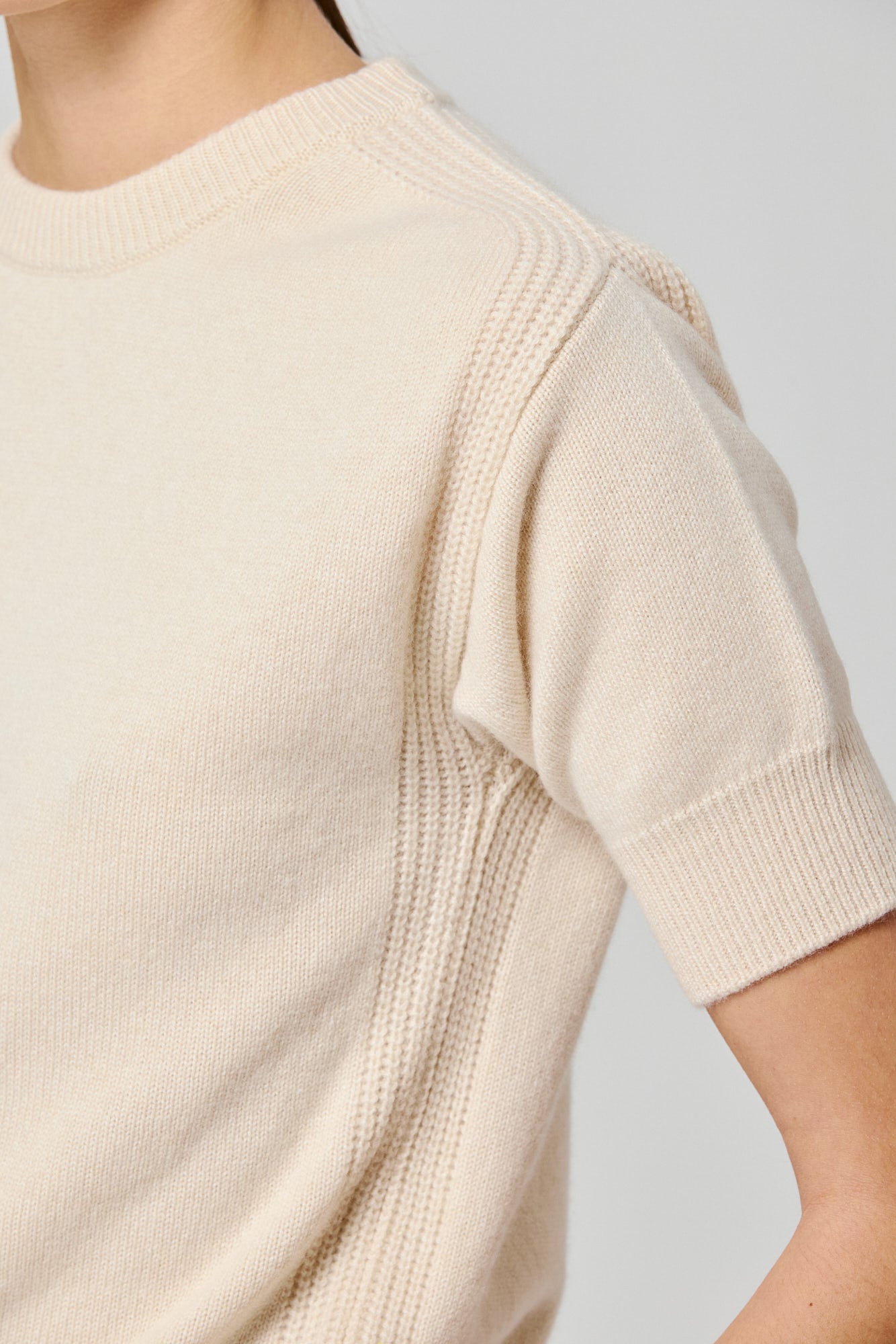 Sa Su Phi Maglione maniche corte cashmere giallo