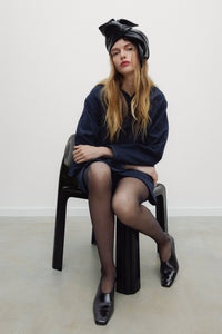 The New Society Indie Coat cappotto donna lana nero Black Iris
