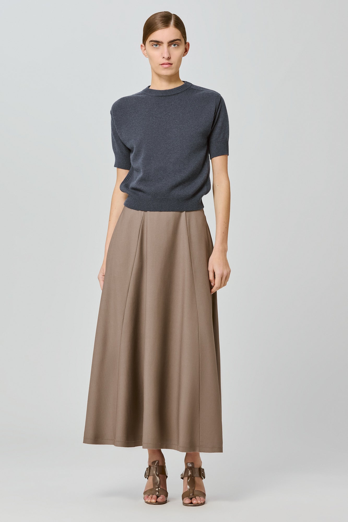 Sa Su Phi maglione maniche corte cashmere blu scuro