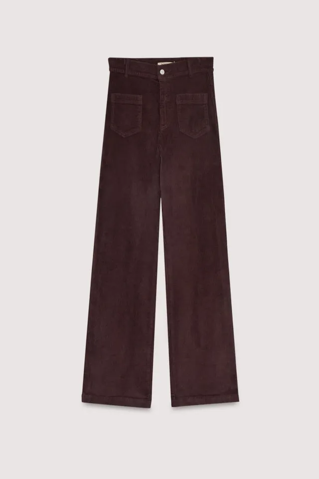 The New Society Ines Pantaloni Donna Roast Velluto