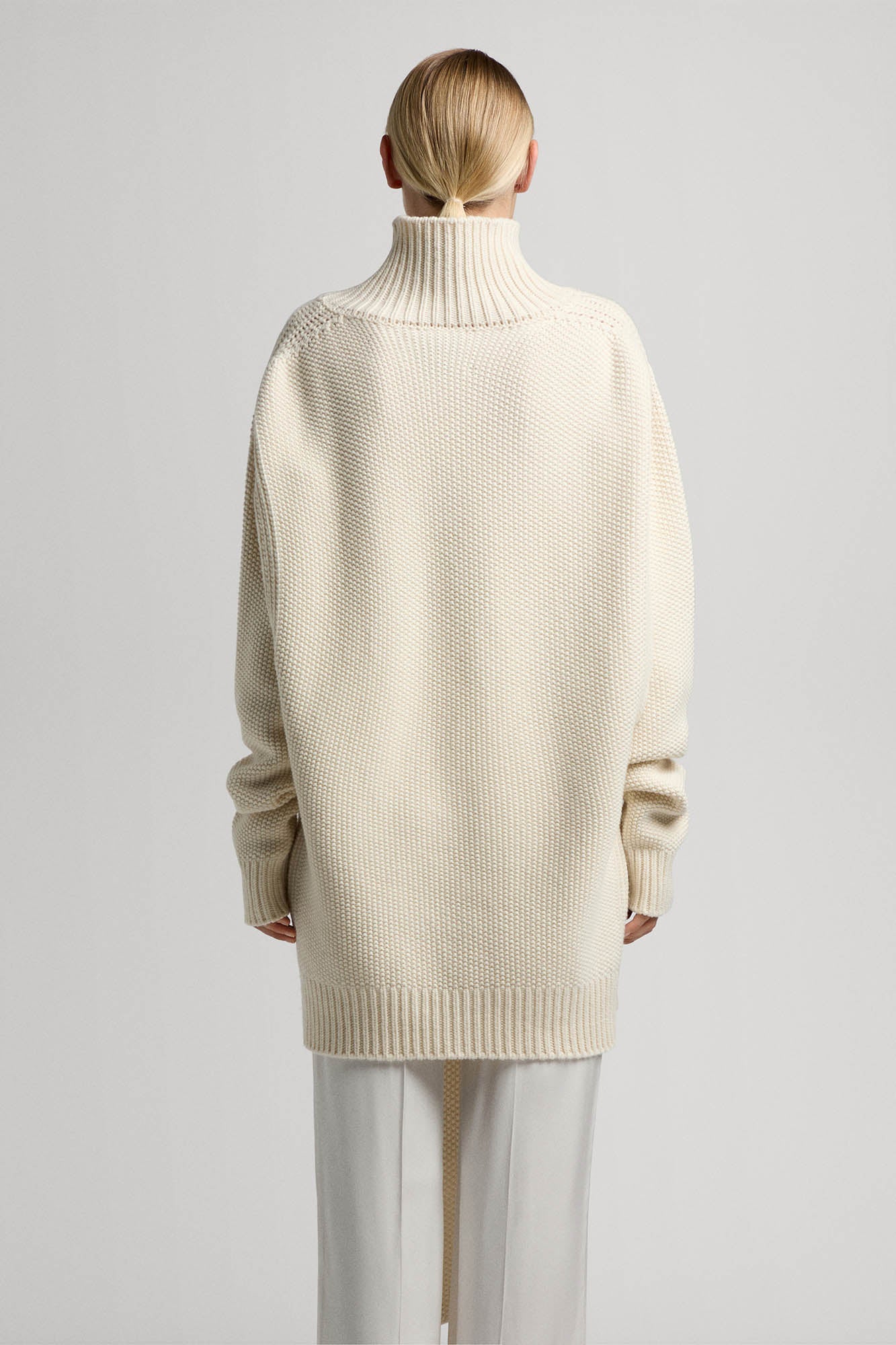 Sa Su Phi Abito Cashmere Collo Alto con Cintura Avorio
