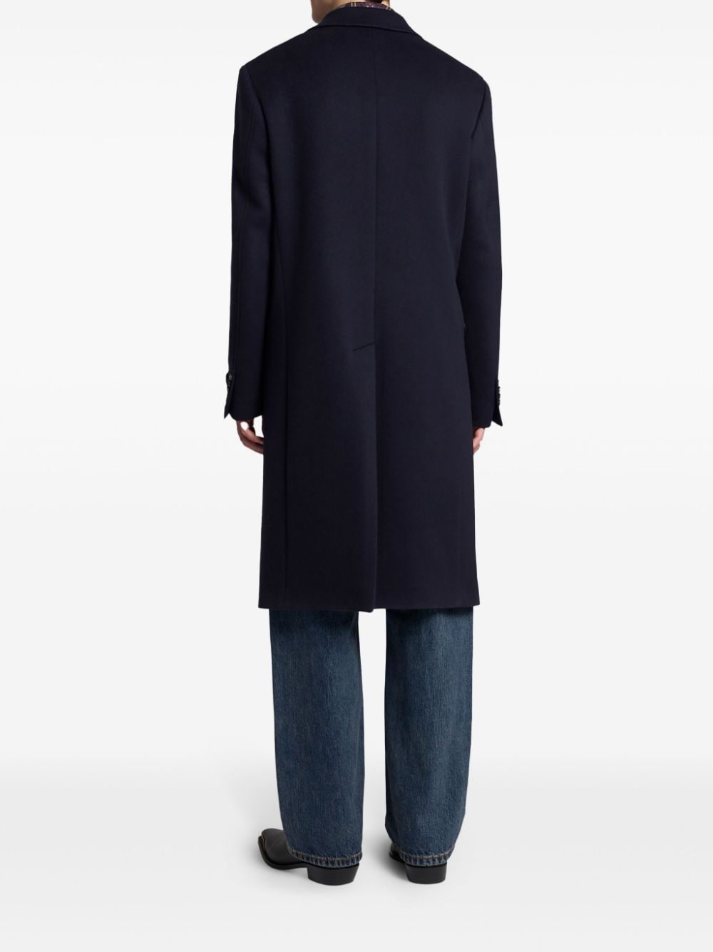 Etro MRAA0013 cappotto cashmere blu navy