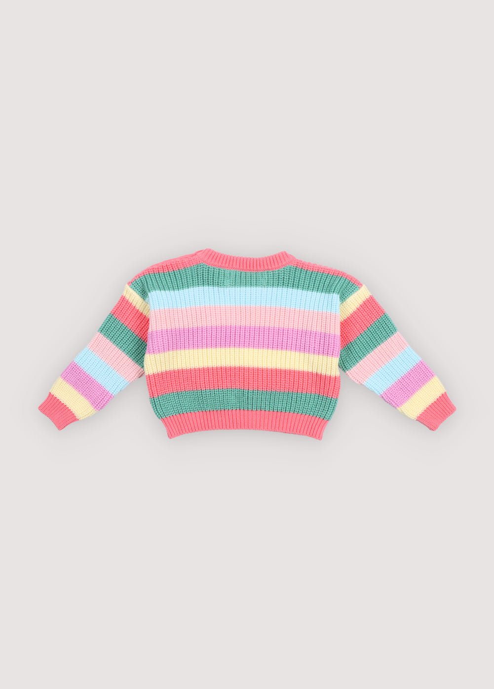 The New Society Canela maglione neonato Flamingo Pink righe cotone bio