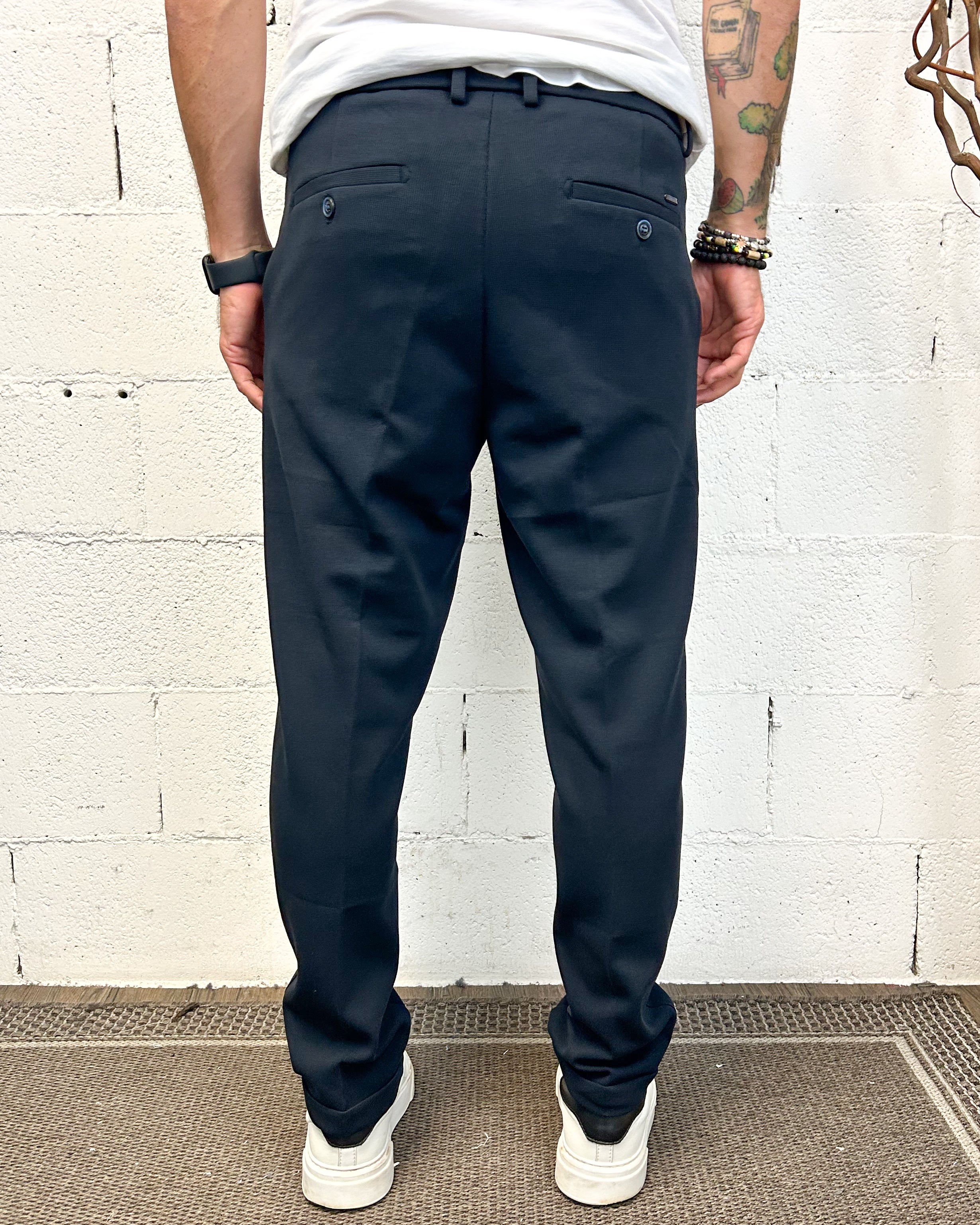 ONLYONE GIANNI LUPO Navy chino capri taglia vera