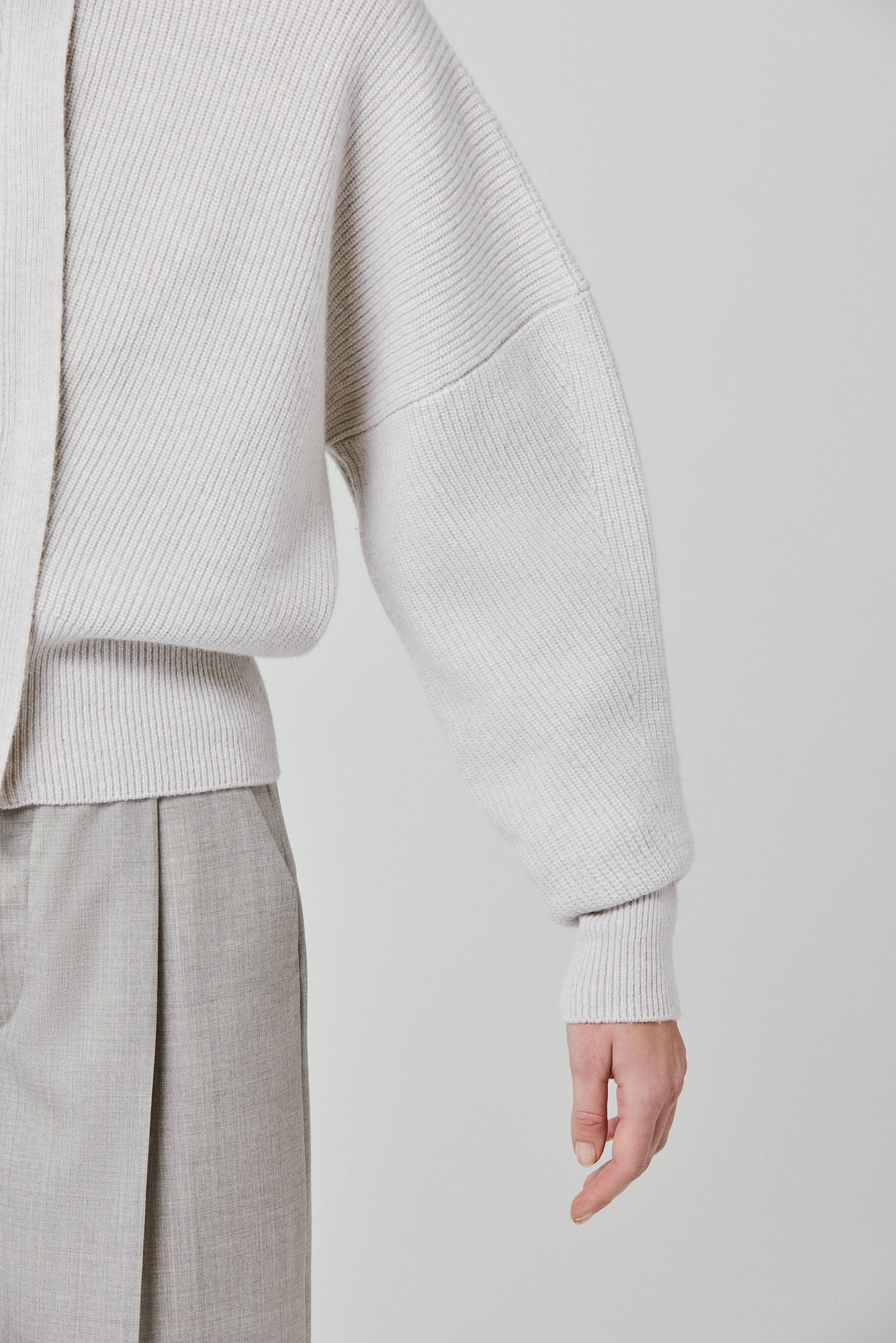 Sa Su Phi cardigan coste cashmere ghiaccio con zip