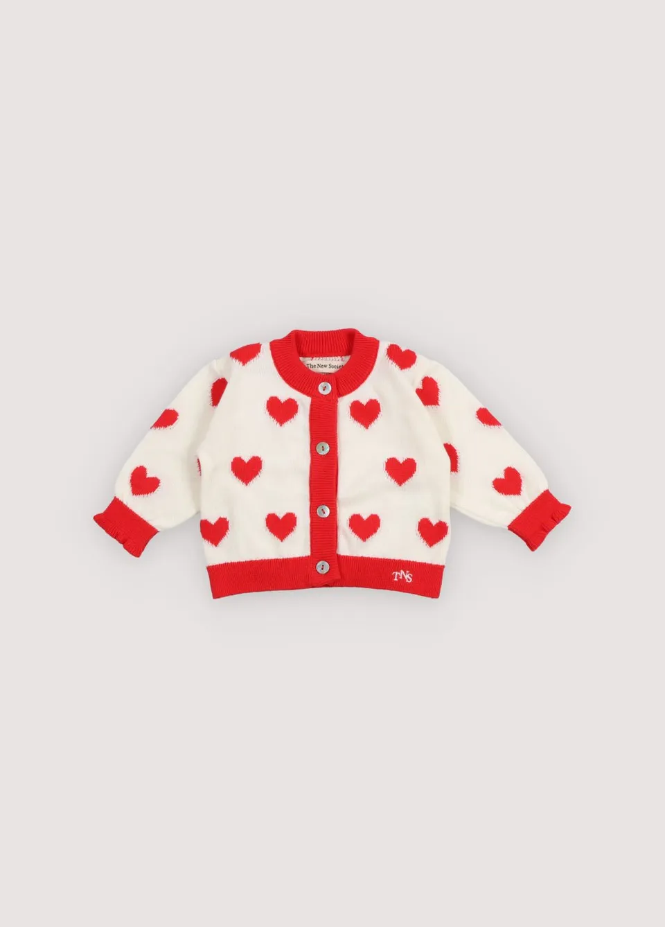 The New Society Maqui Baby Cardigan cardigan cuori 6m