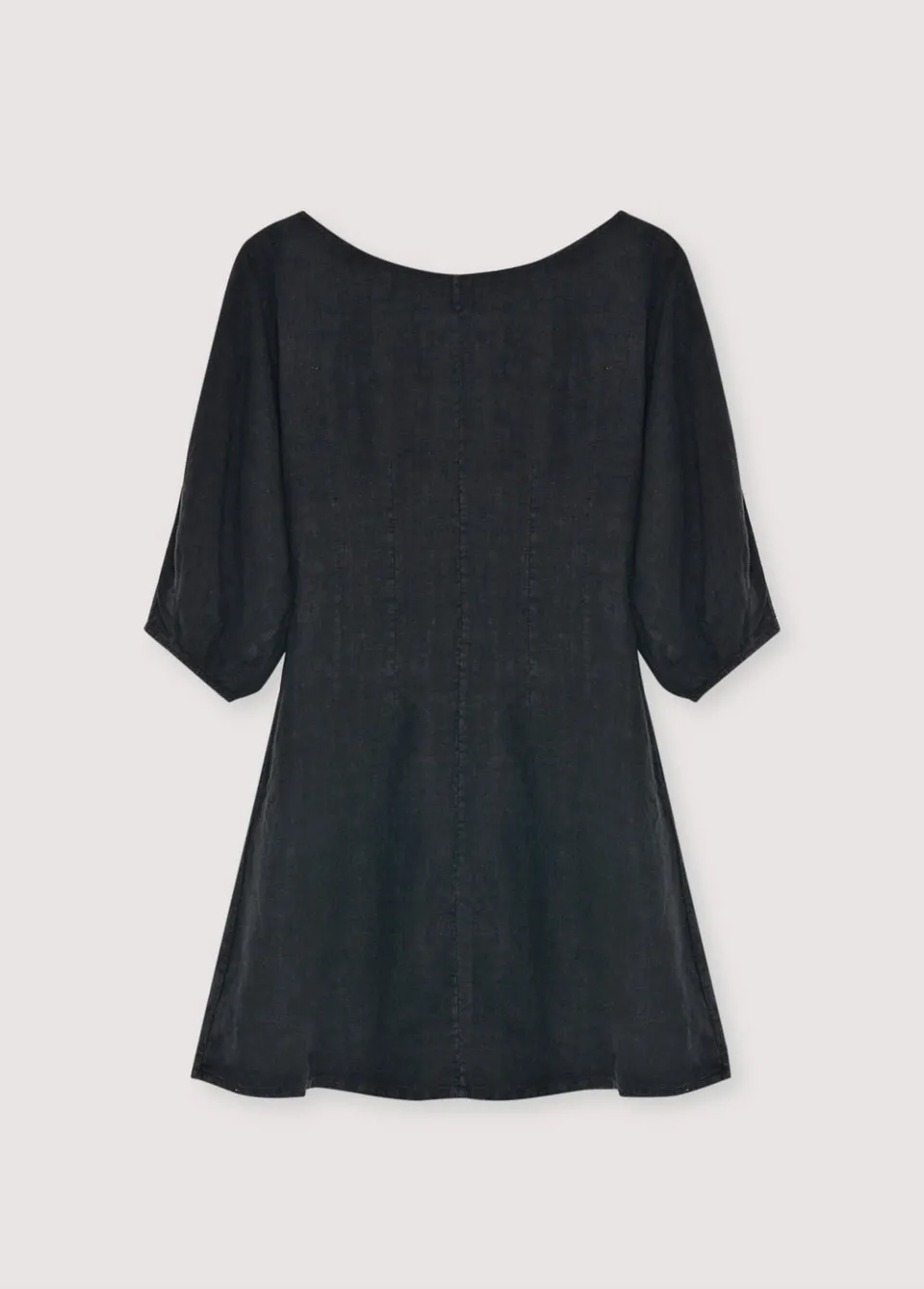 The New Society Galium Short abito corto lino nero