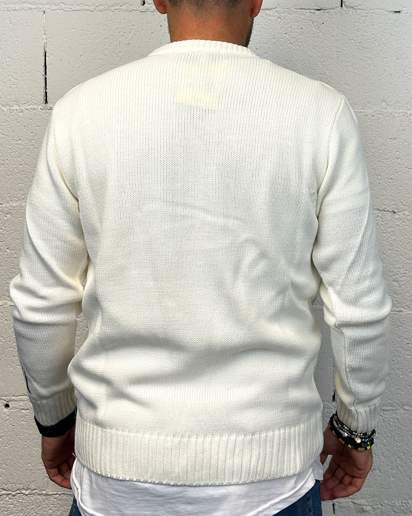 ONLYONE SUPERCULTURE U.S.A pullover bianco vestibilita regolare
