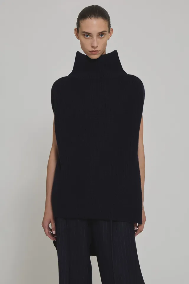 Sa Su Phi maglione smanicato blu in cashmere