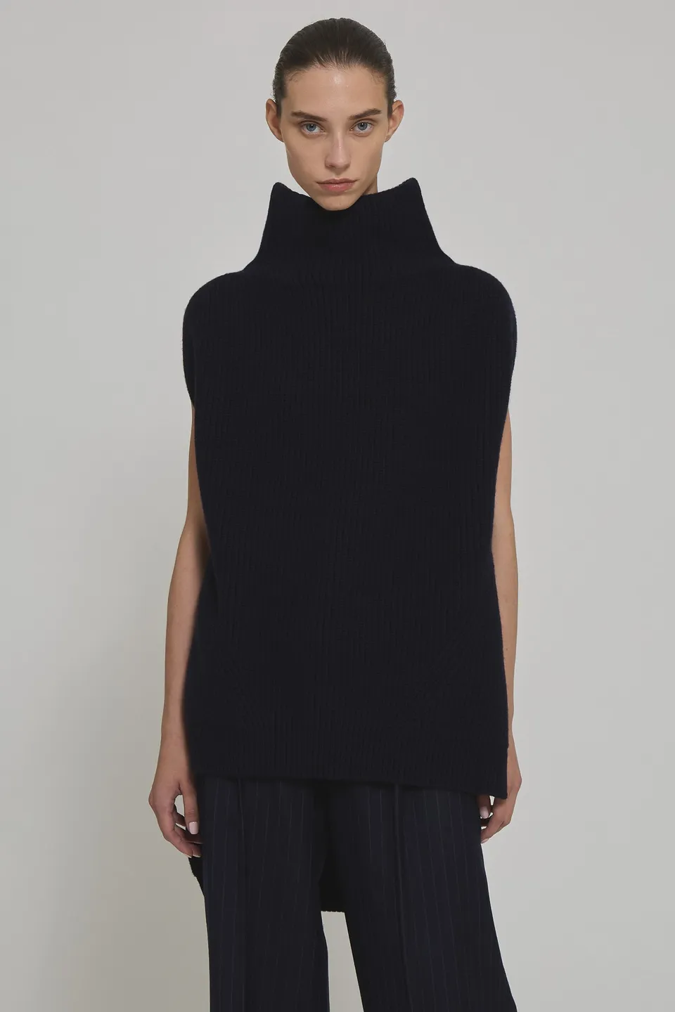 Sa Su Phi maglione smanicato blu in cashmere
