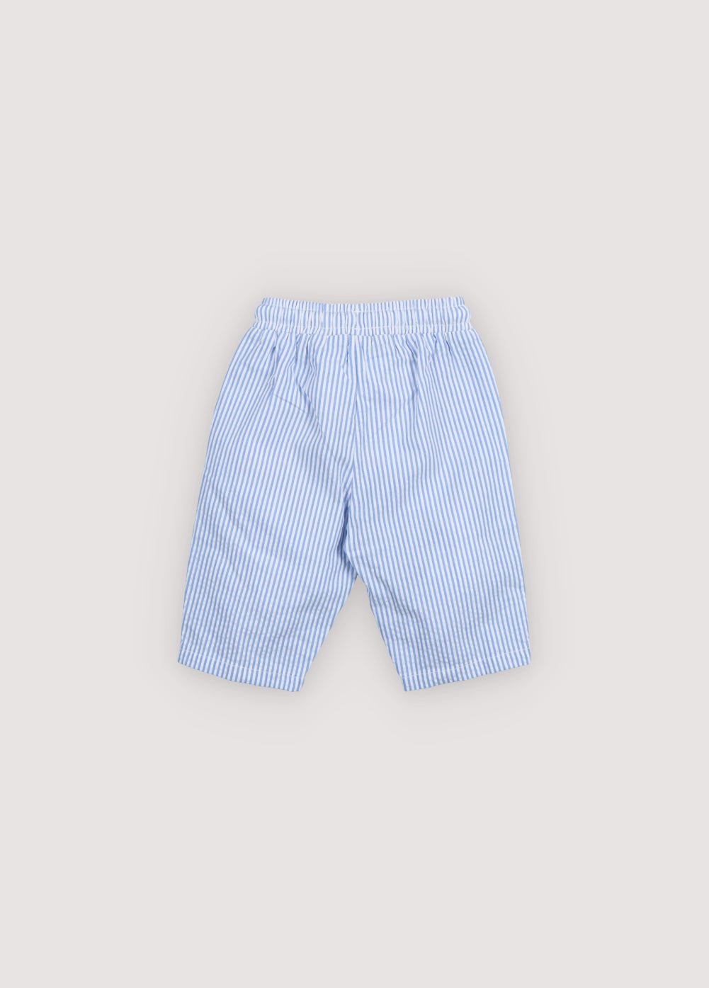 The New Society Almond pantaloni Vista Blue seersucker