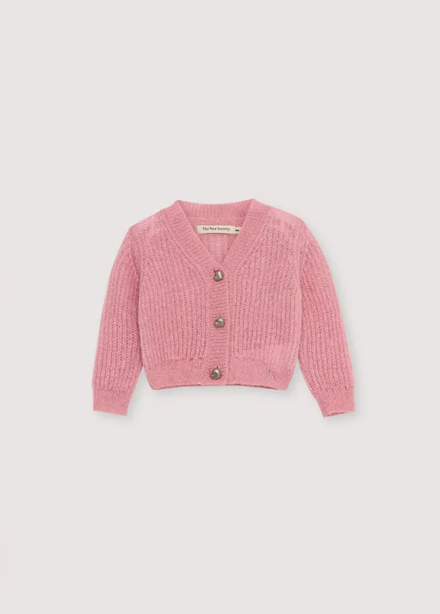 The New Society Lina Baby Cardigan neonata Dream Blush mohair