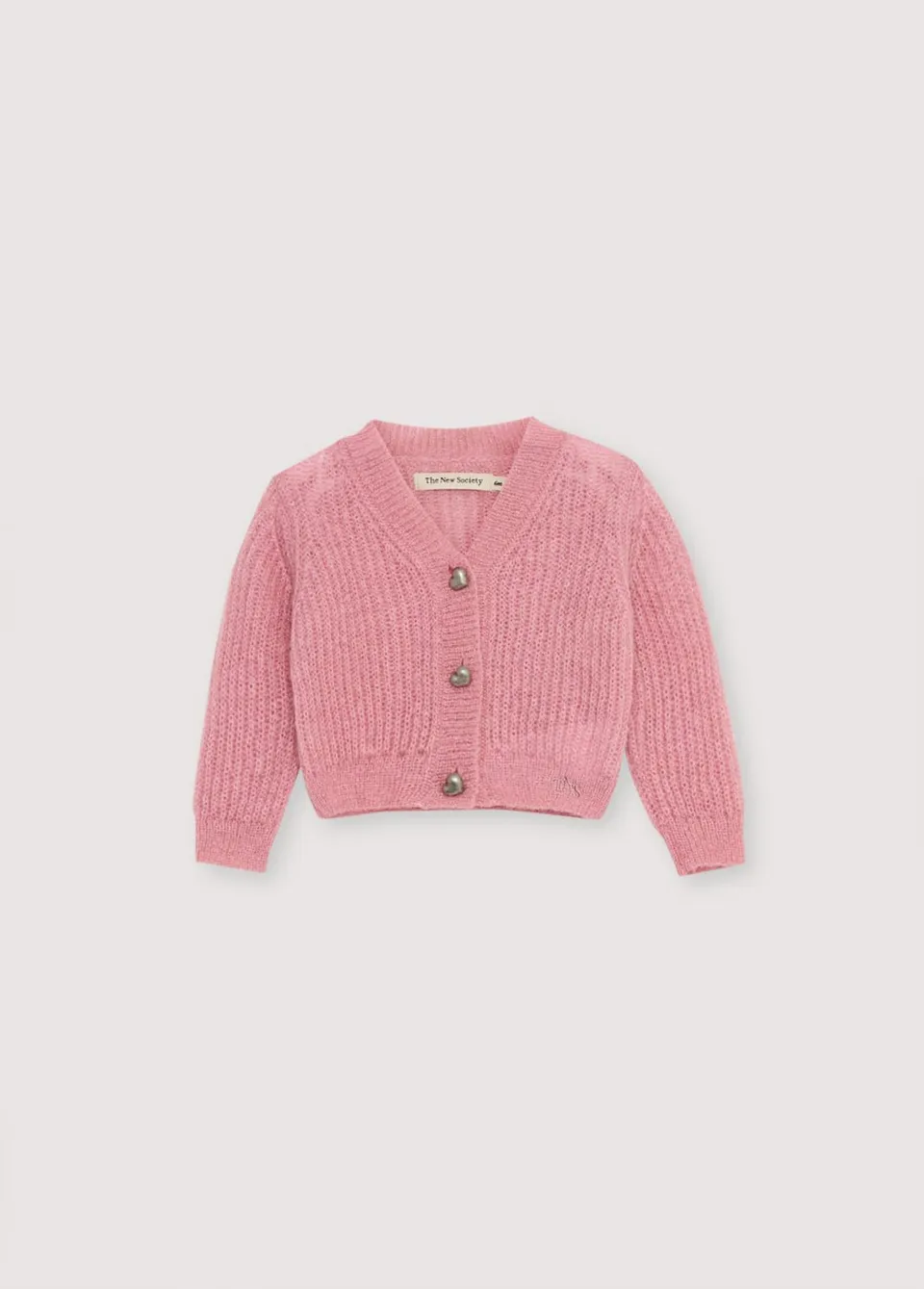 The New Society Lina Baby Cardigan neonata Dream Blush mohair