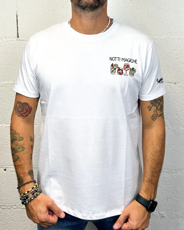 SUPERCULTURE Notti Magiche t-shirt bianca uomo