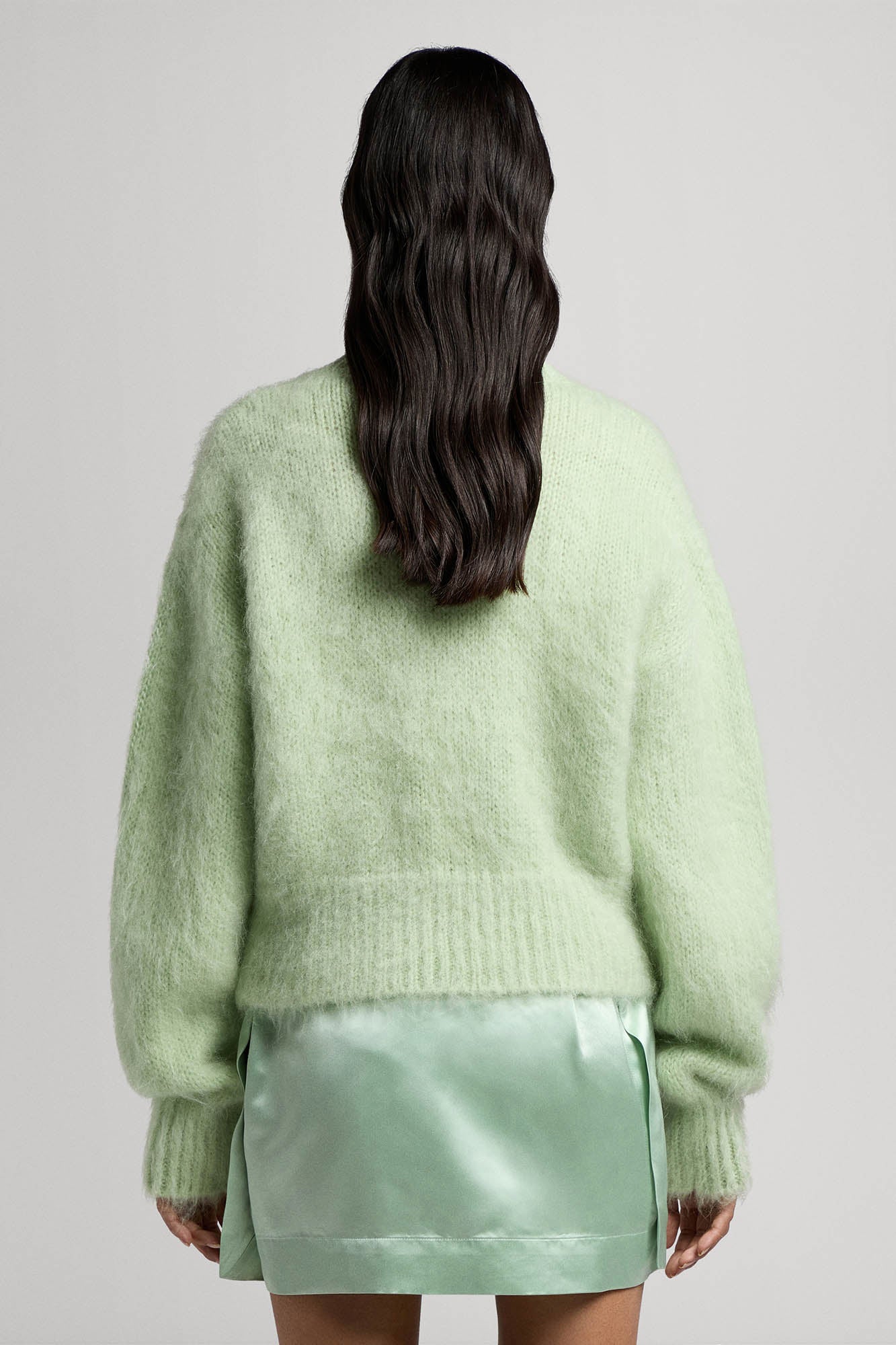 Sa Su Phi Maglione Cropped Collo Tondo mohair verde menta