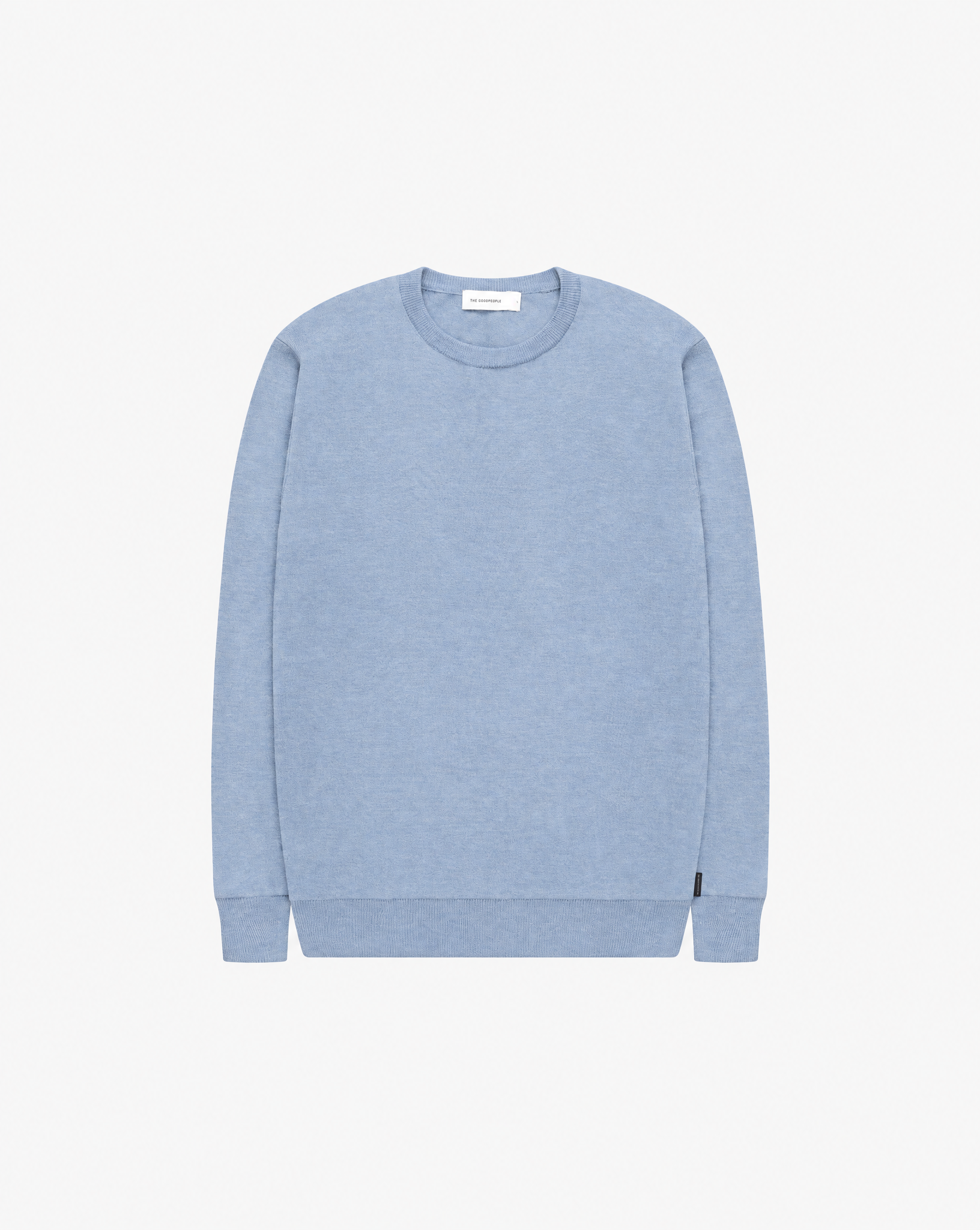 GOODPEOPLE Essential Maglione Merino Azzurro Melange