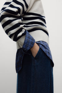 The New Society Breeze Stripes Maglione Donna Lana Merino