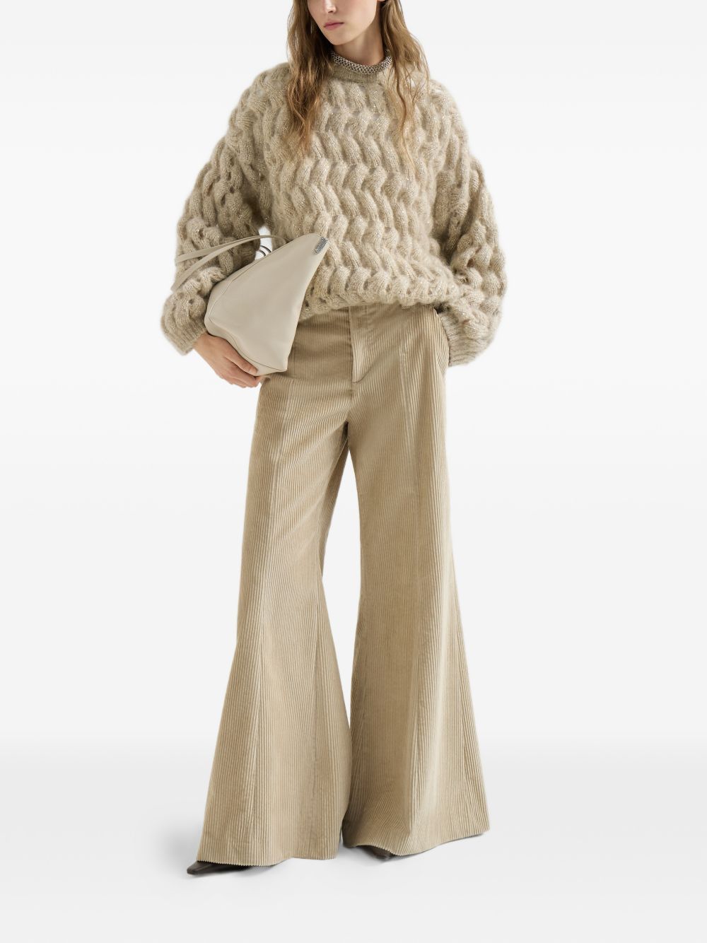 Brunello Cucinelli MNT347520 maglia beige donna