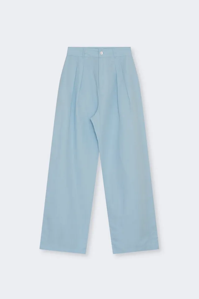 The New Society Amaryllis pantaloni donna lino Soft Sky