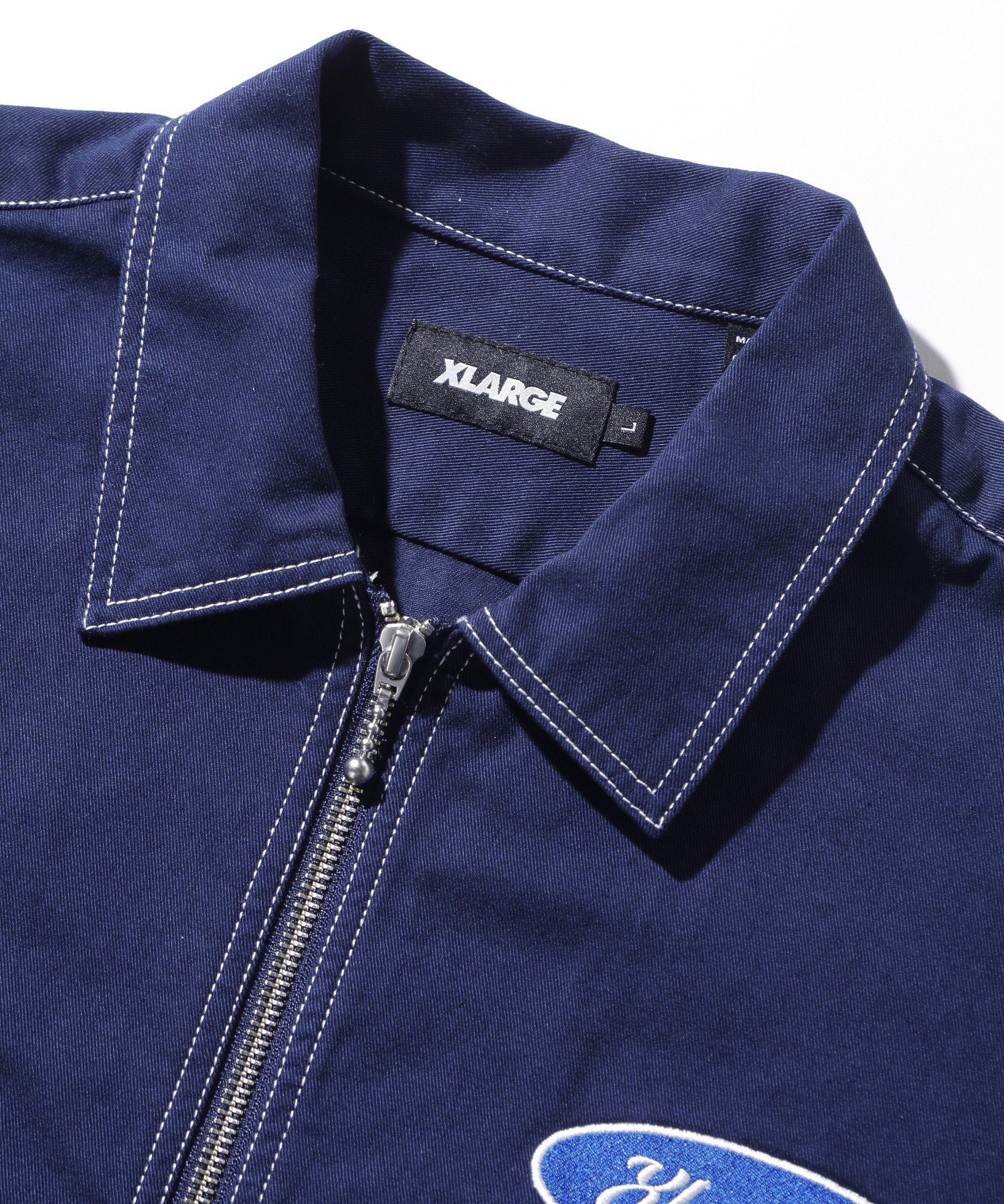 X-Large Zip Up S/S camicia lavoro maniche corte cotone