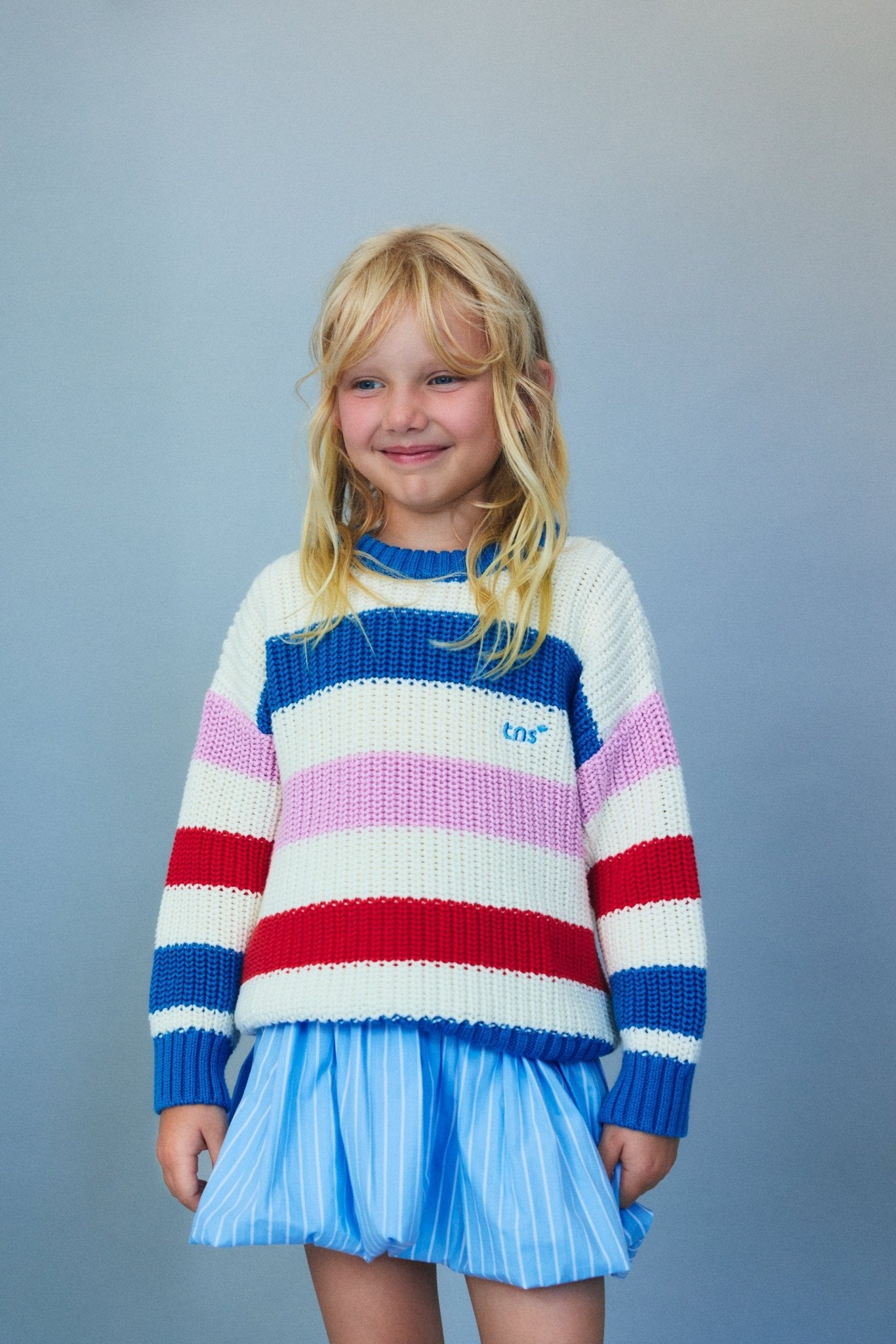 THE NEW SOCIETY Ficus Skirt gonna bambina righe cotone