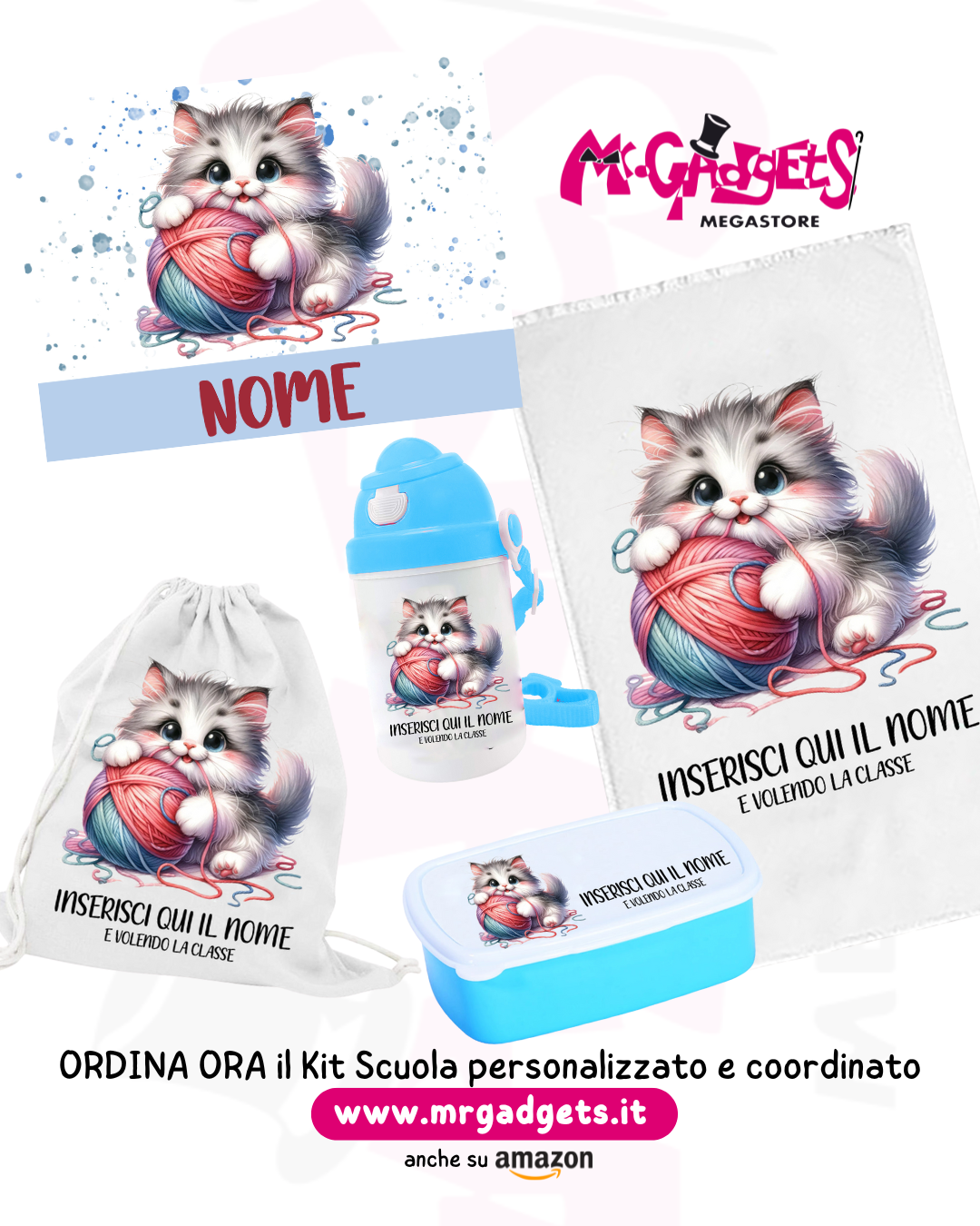 Mr. Gadgets Kit Scuola Gatto set scuola coordinato