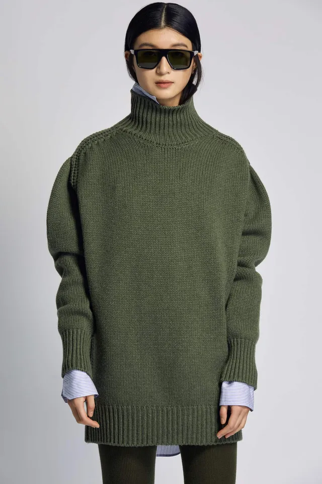 Sa Su Phi Giovanna vestito in cashmere verde militare