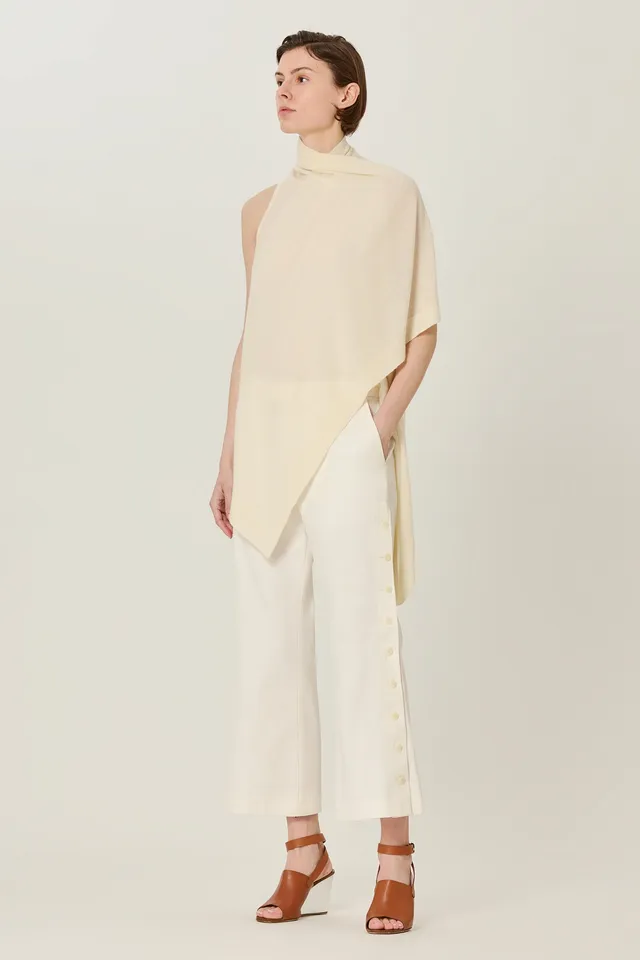 Sa Su Phi Poncho cardigan cashmere seta avorio