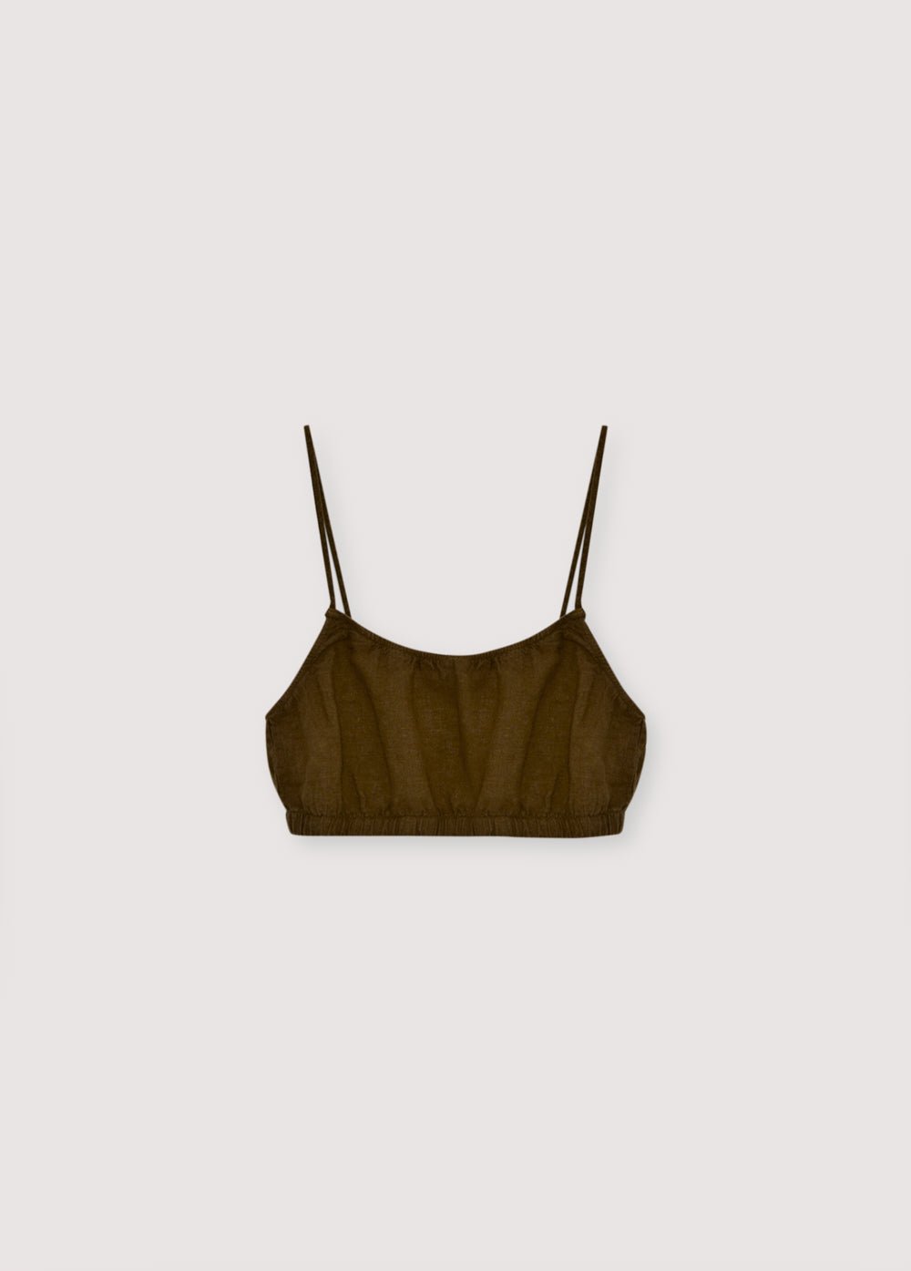The New Society Melissa Woman Top 2 bralette lino Earthy Olive