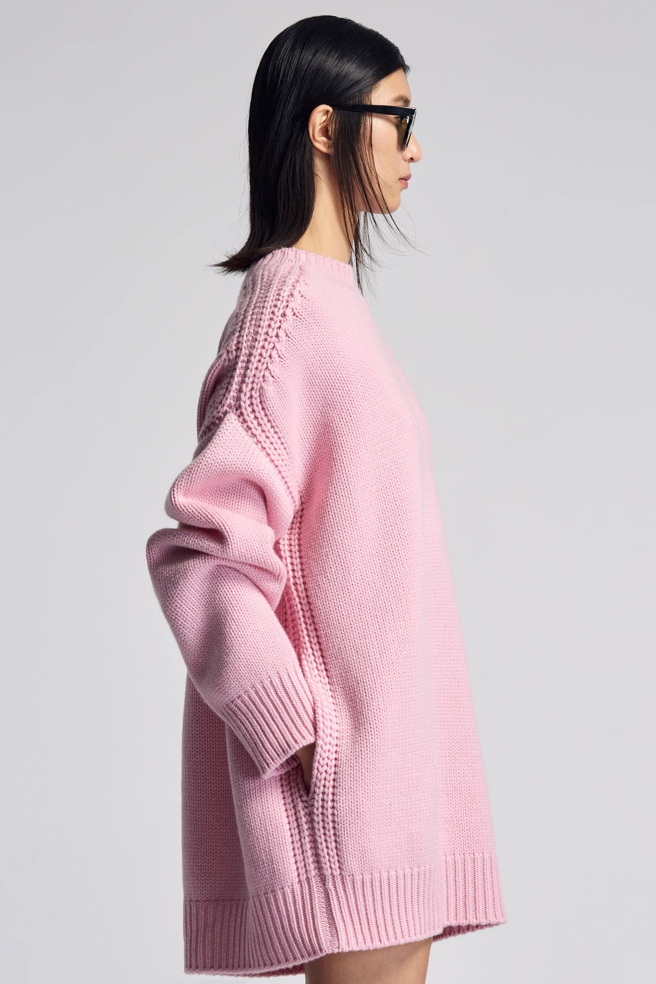 Sa Su Phi Giorgia abito cashmere rosa scollo rotondo