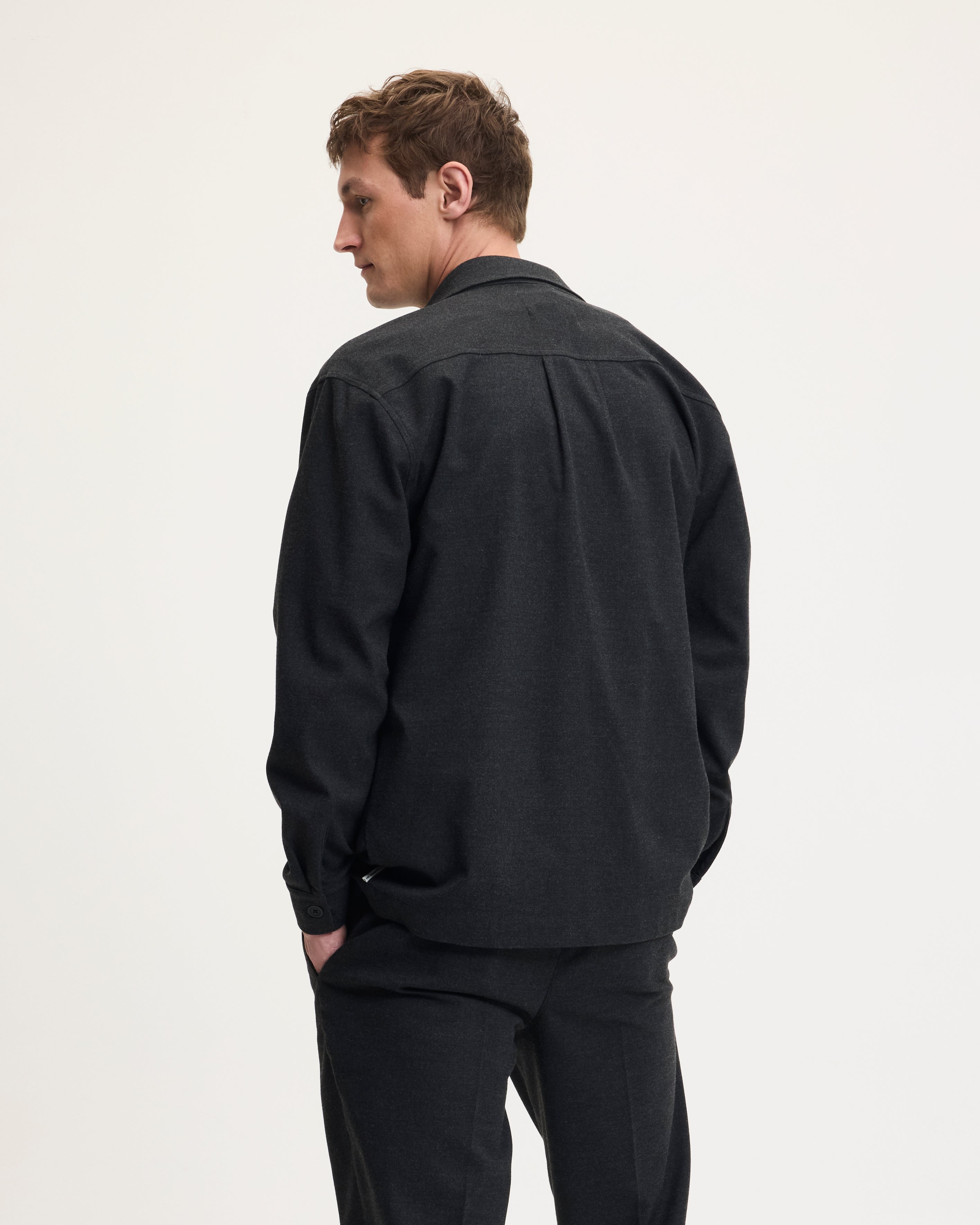 Goodpeople Seppe camicia antracite relaxed stretch