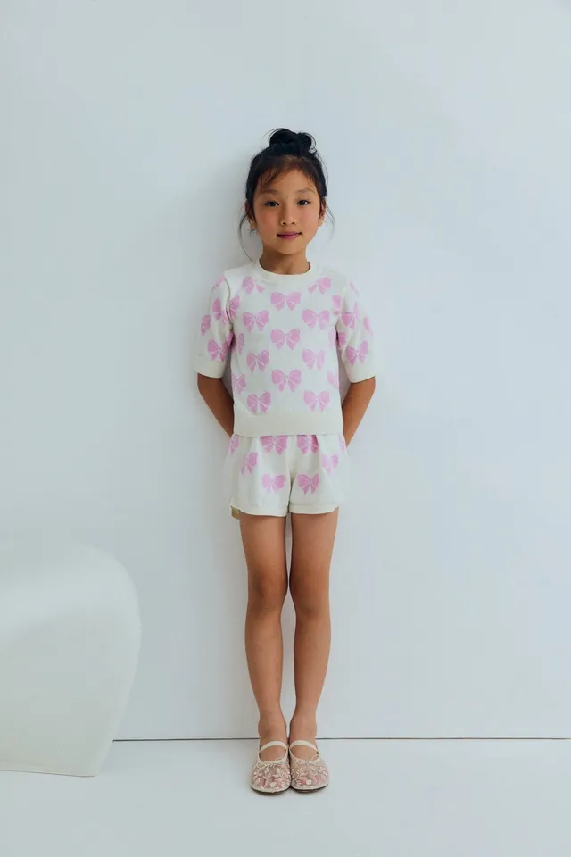 The New Society Pinpilin maglione bambina fiocchi rosa