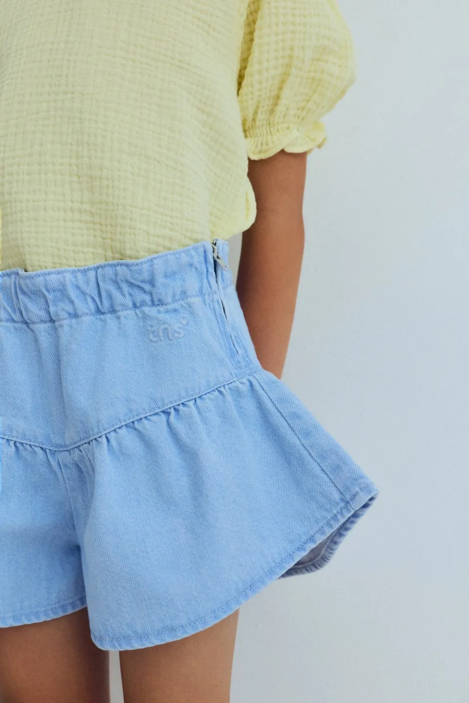 The New Society Bellis Short shorts denim bambina cotone