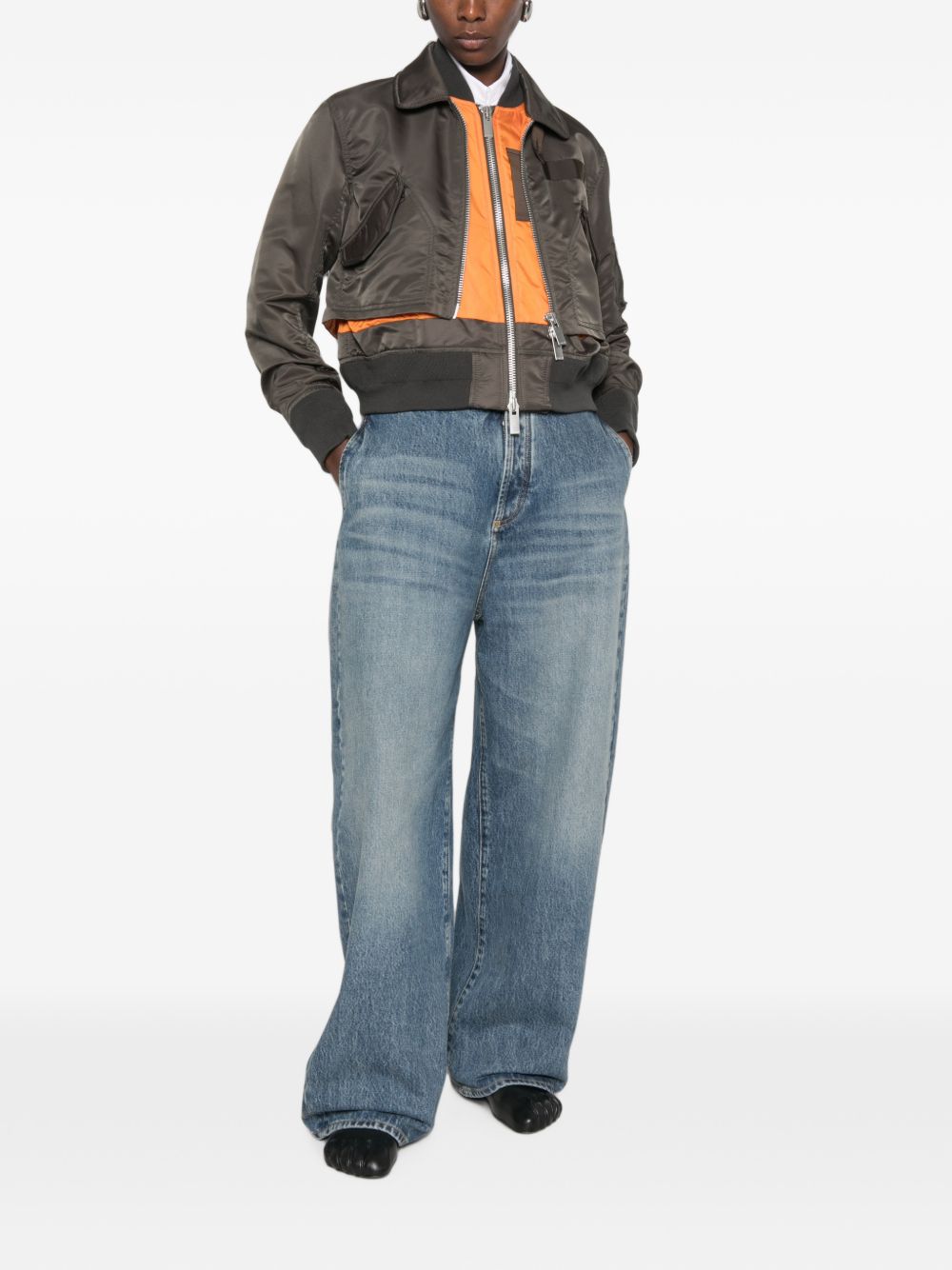 Sacai 26-08582 bomber khaki donna