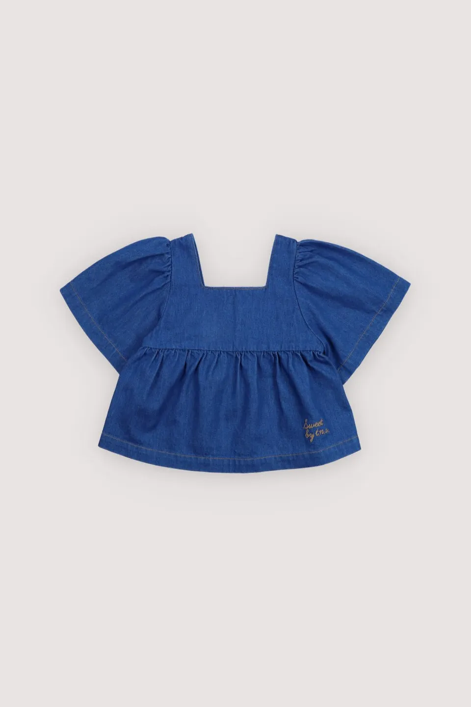 The New Society Tulip Camicia Blue Denim 6 Anni Cotone