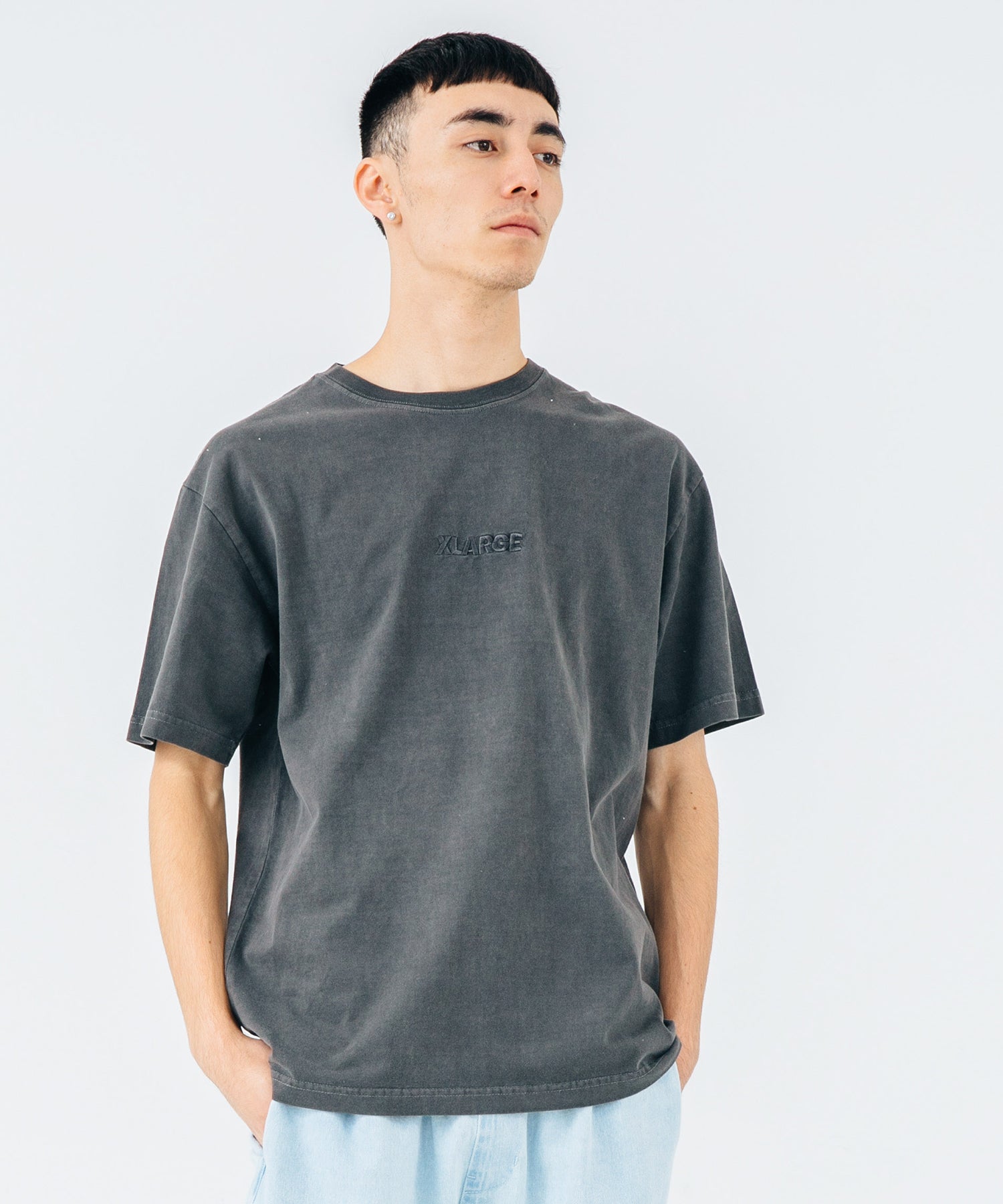 X-Large Standard Logo t-shirt pigment ricamo petto