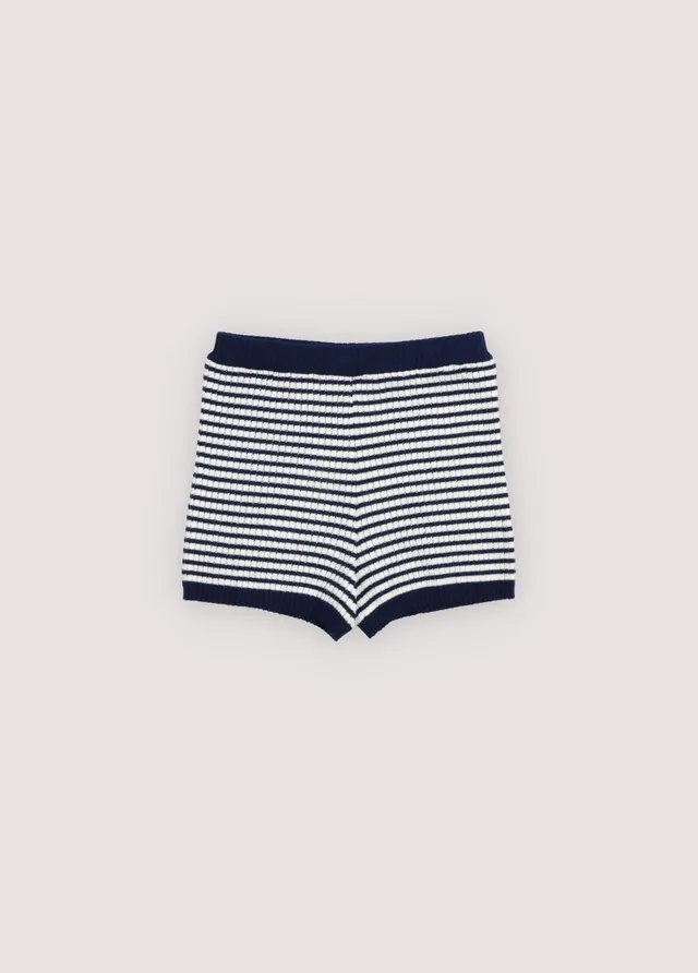 The New Society Azalea shorts bimbo Midnight righe cotone