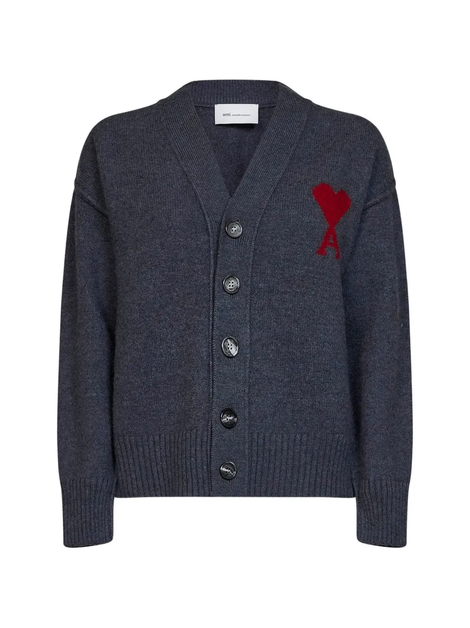 Ami UKC367 cardigan grigio uomo