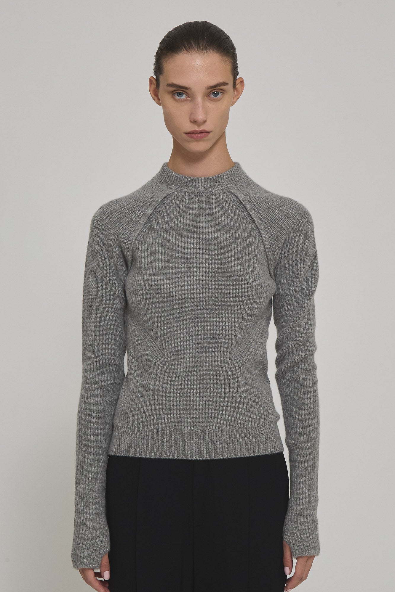 Sa Su Phi Marine maglione cashmere grigio girocollo