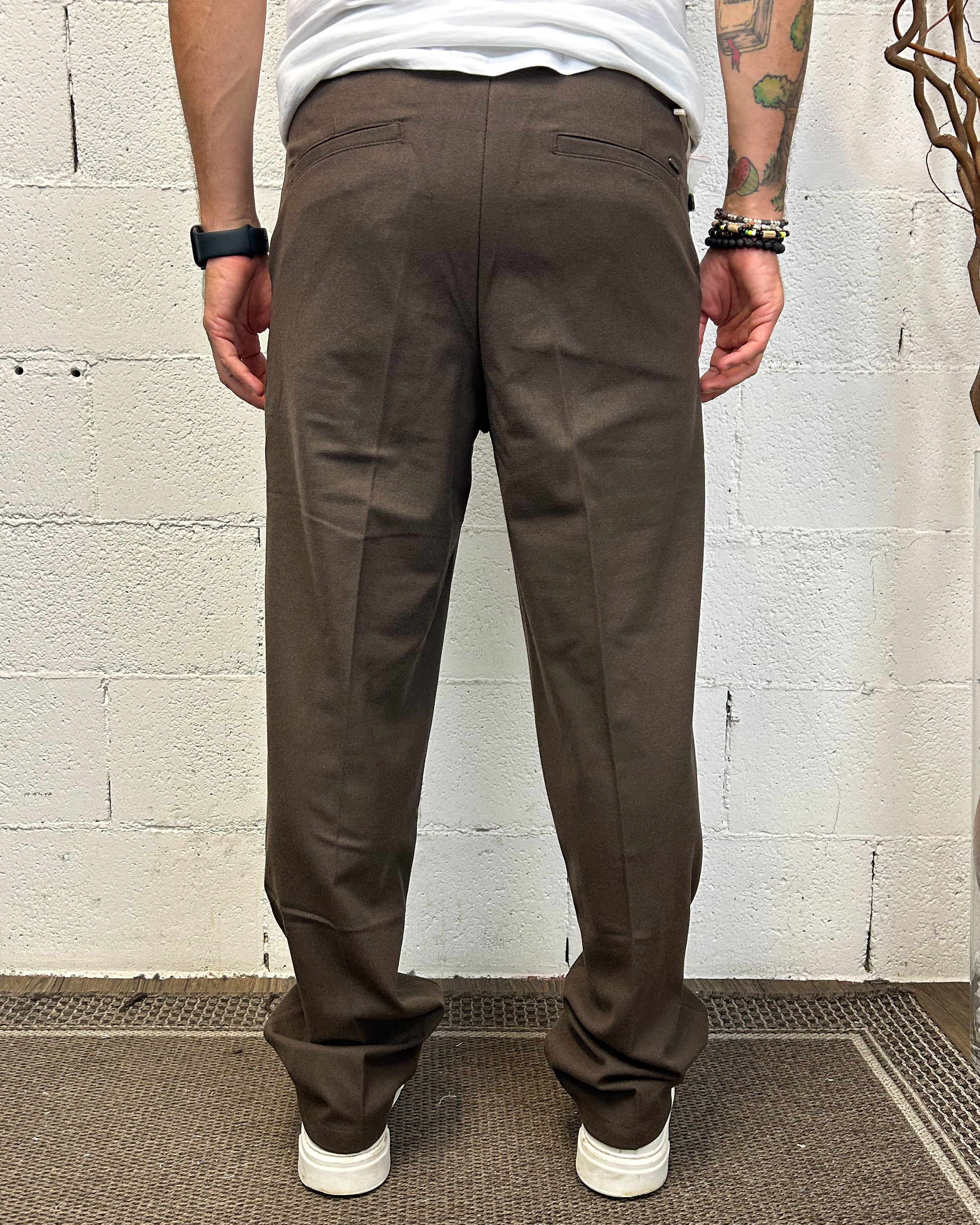 ONLYONE GIANNI LUPO Coffee pantalone loose taglia vera